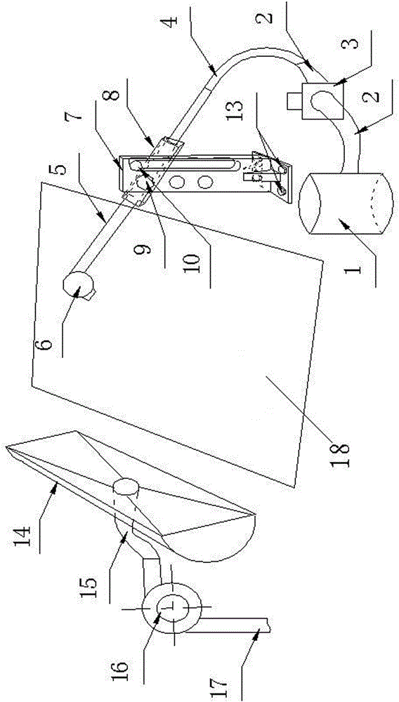 A steel plate surface purging device