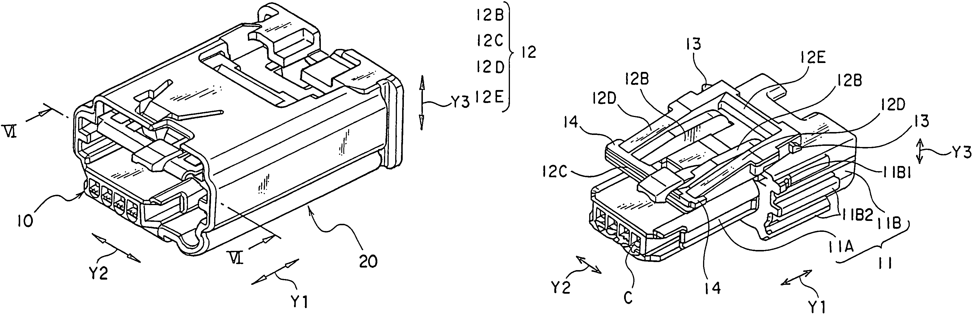 Connector having a female connector housing and a housing cover