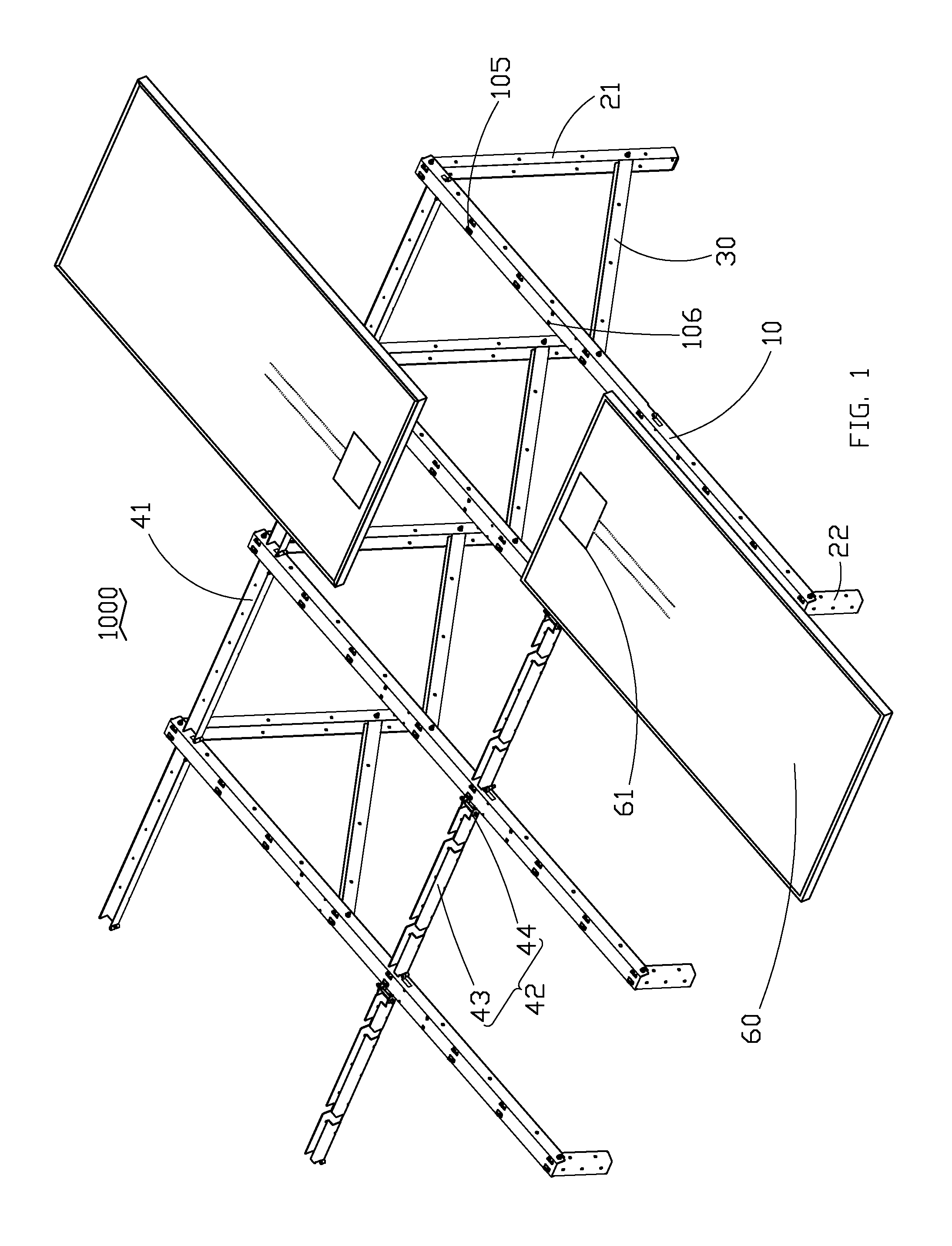 Support assembly for photovoltaic panels