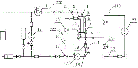 Testing loop of steam generator with axial preheater