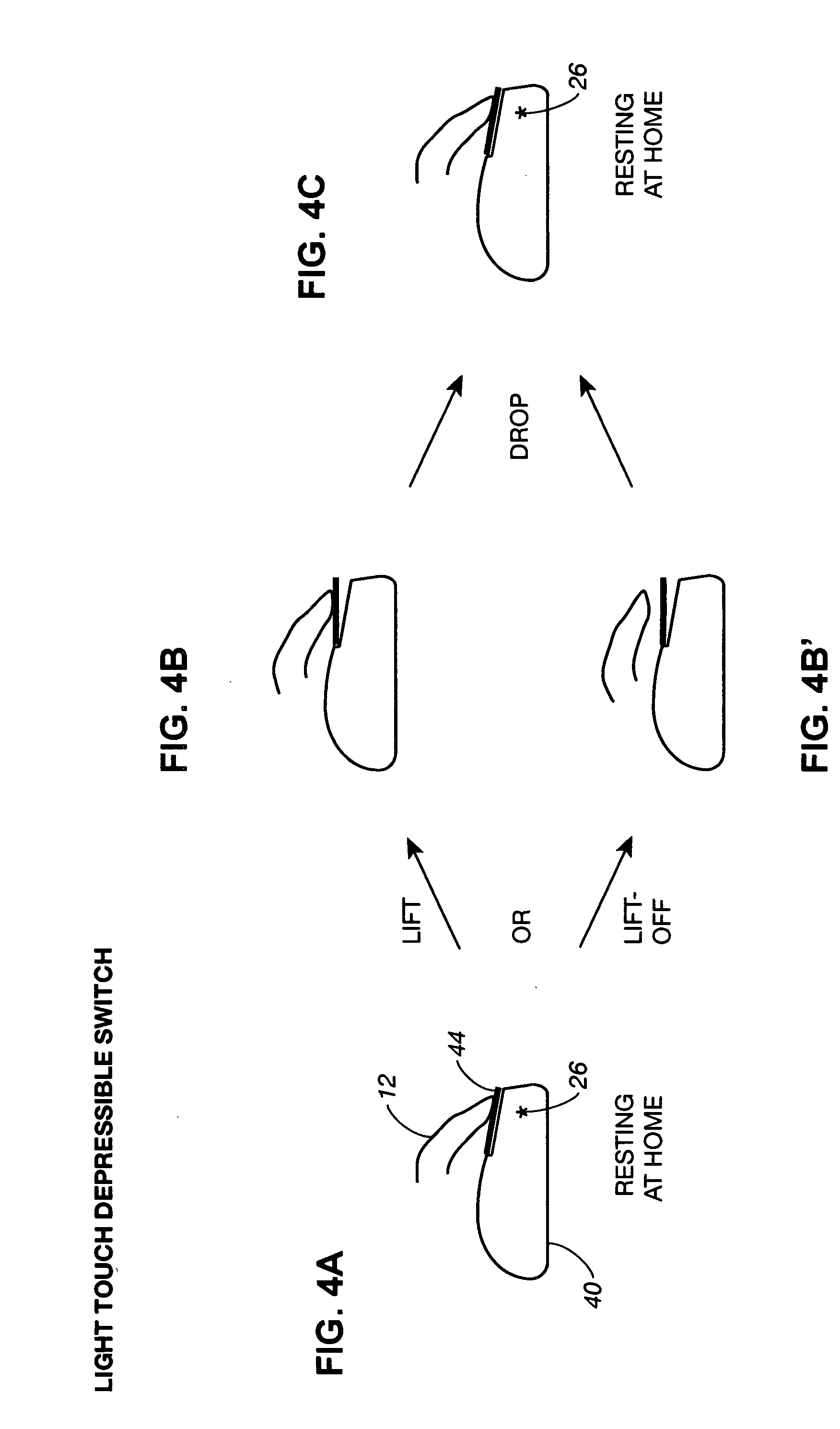 Ergonomic lift-clicking method and apparatus for actuating home switches on computer input devices