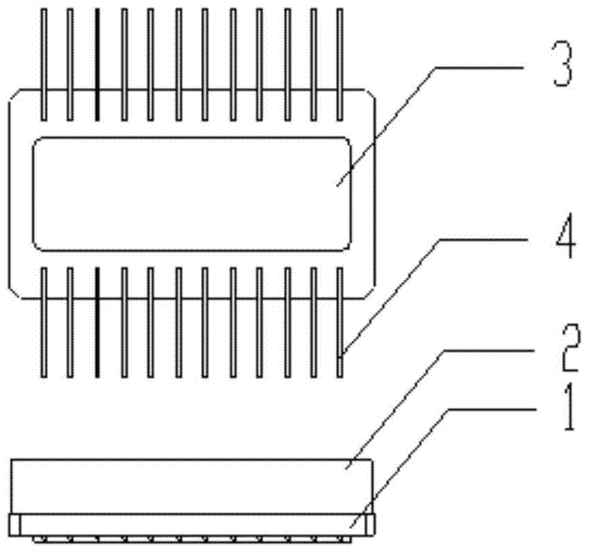 An array-type parallel welding device and method for integrated packaged microwave devices