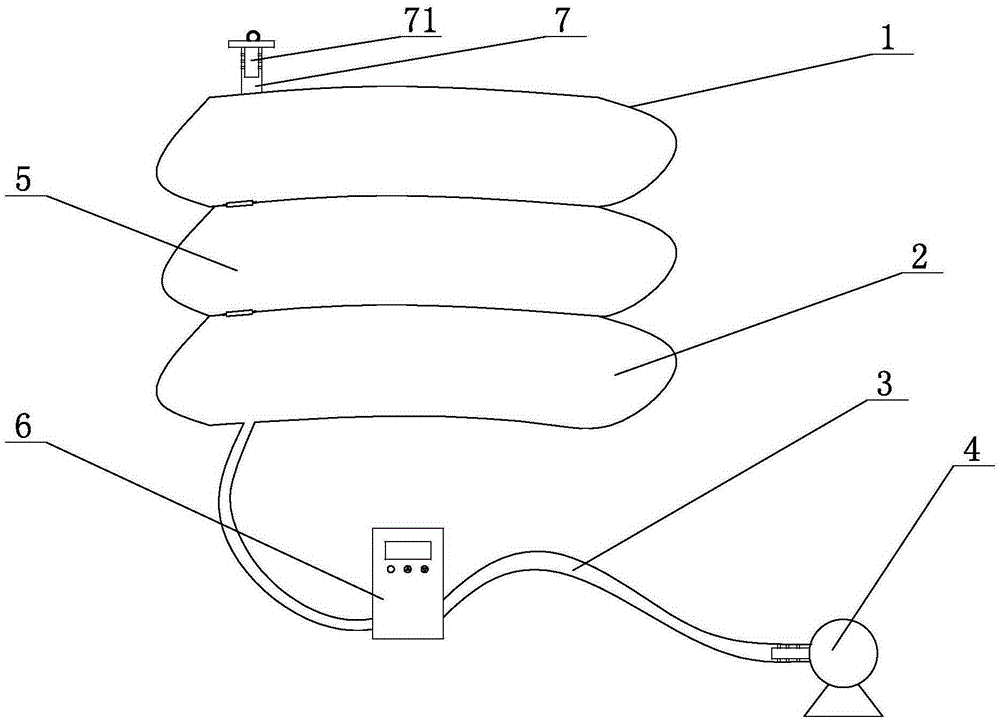 Air-inflated cervical vertebra tractor realizing quantitative air suction