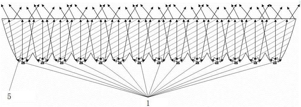 LED total-reflection lens and LED line source