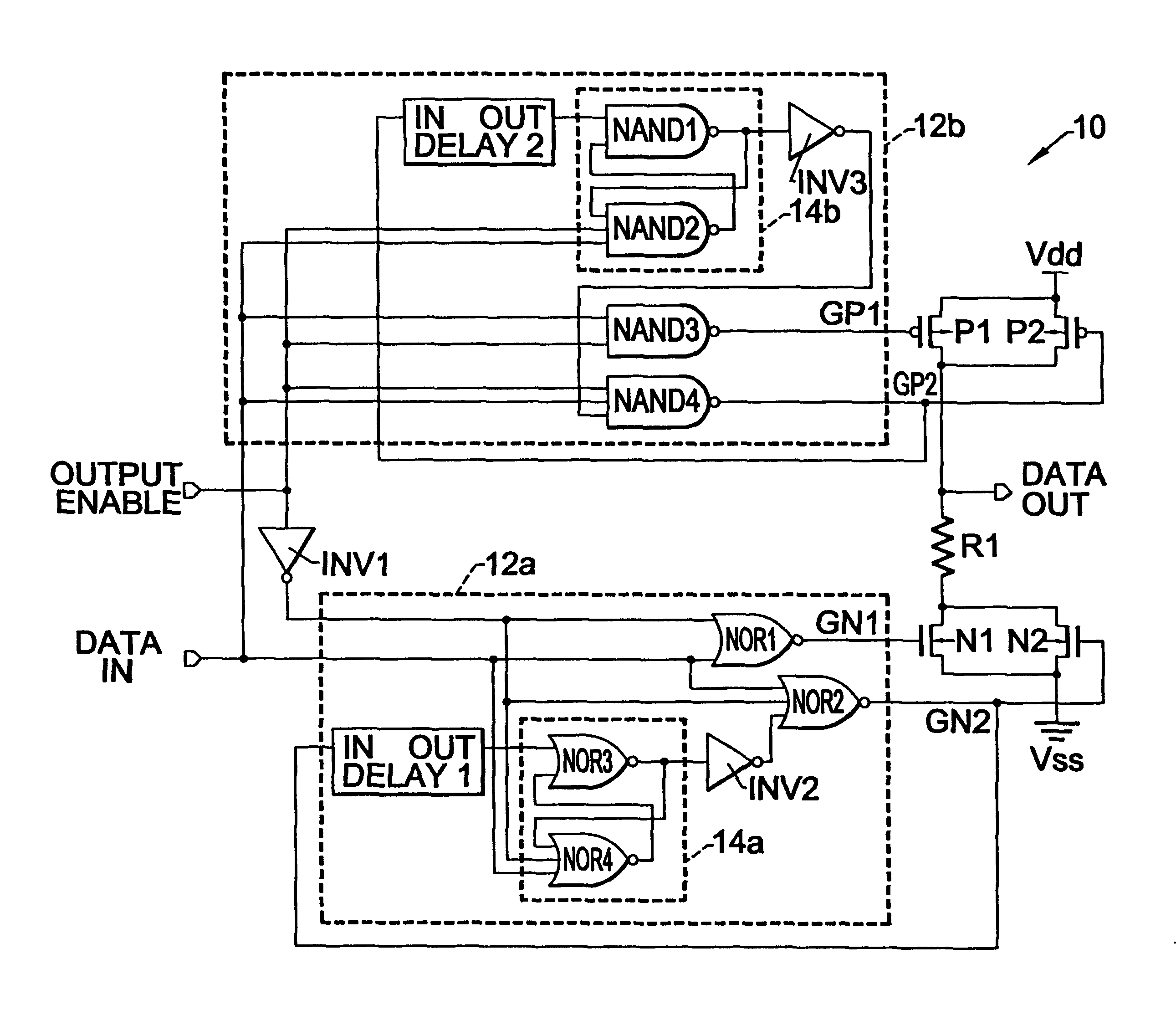 Integrated circuit output buffers having feedback switches therein for reducing simultaneous switching noise and improving impedance matching characteristics
