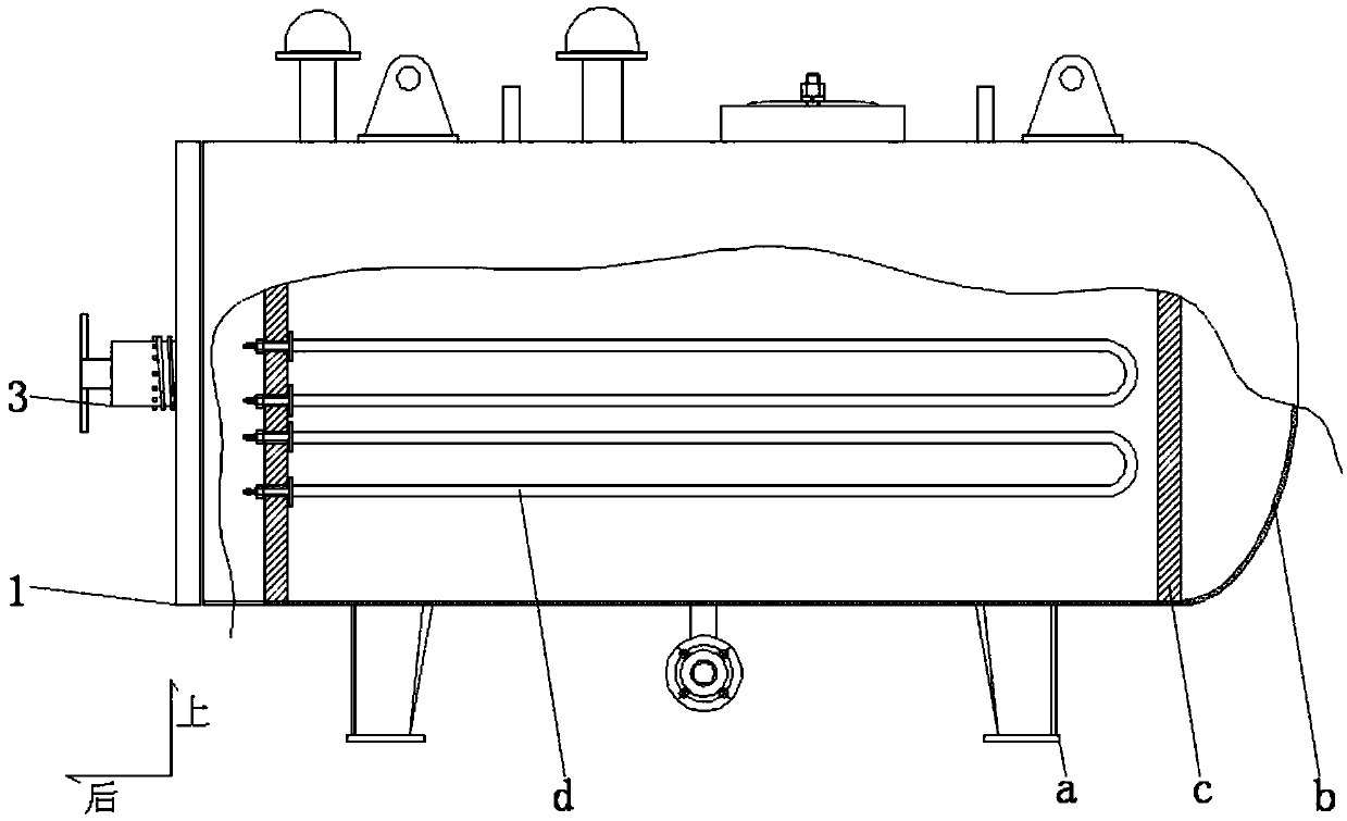 Horizontal electric heating boiler