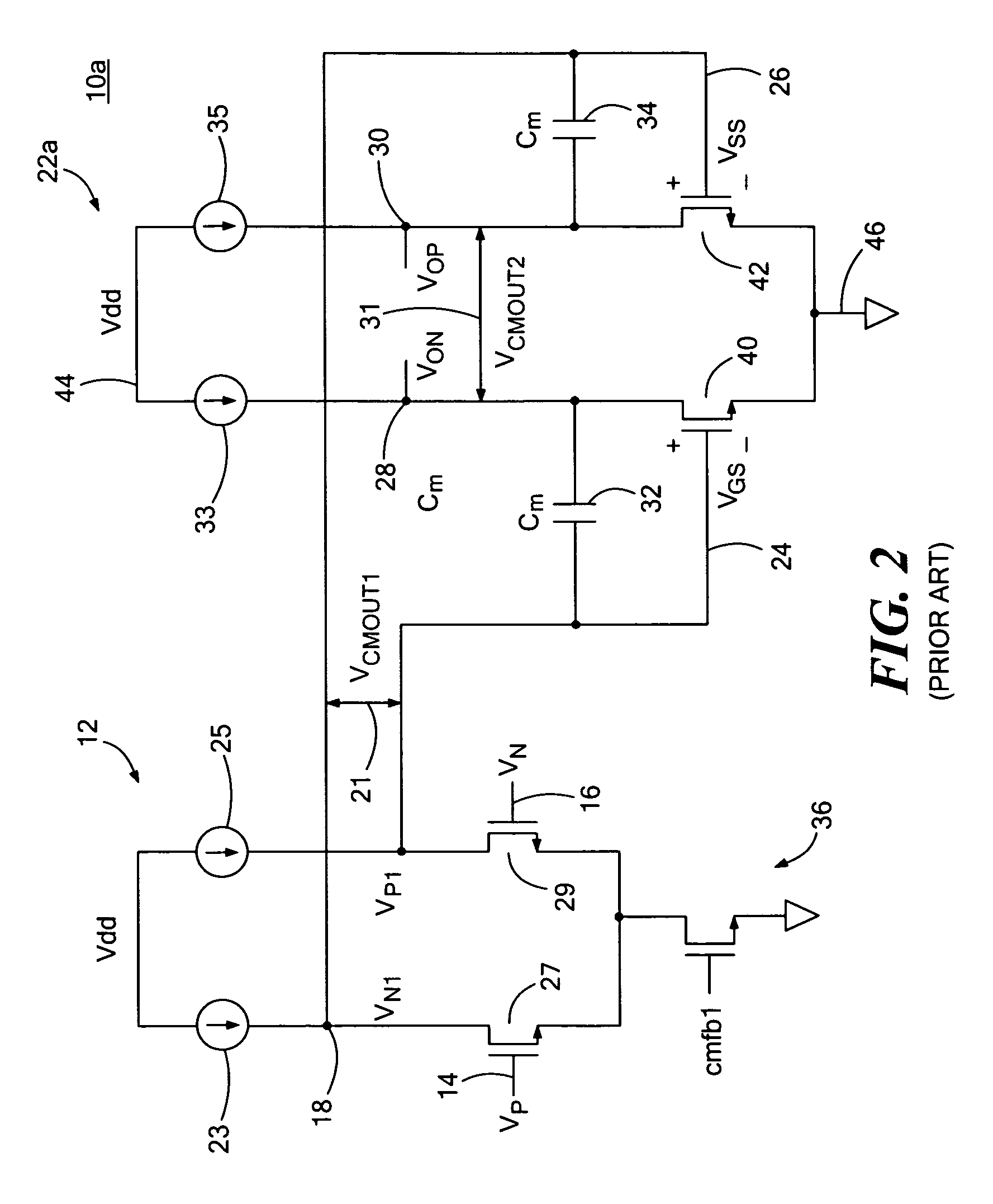 Differential two-stage miller compensated amplifier system with capacitive level shifting