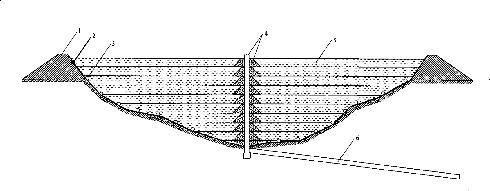 Dry method red mud storage yard drainage method and apparatus having forced drainage function