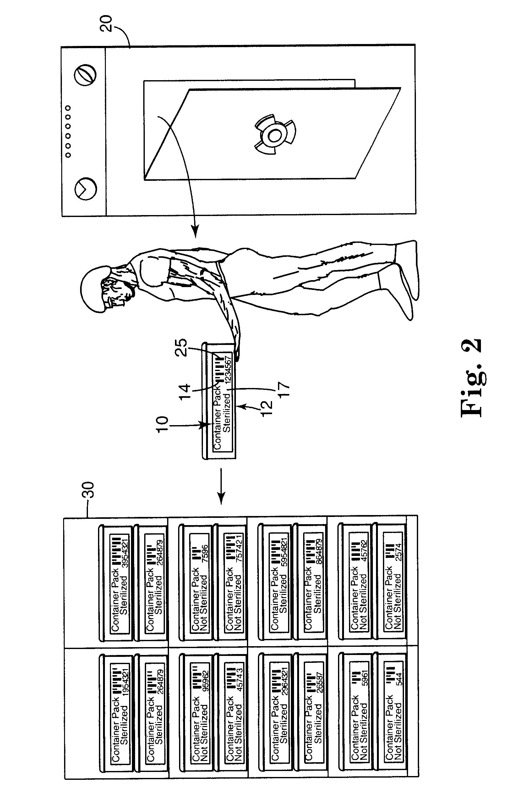 Electronic system for tracking and monitoring articles to be sterilized and associated method