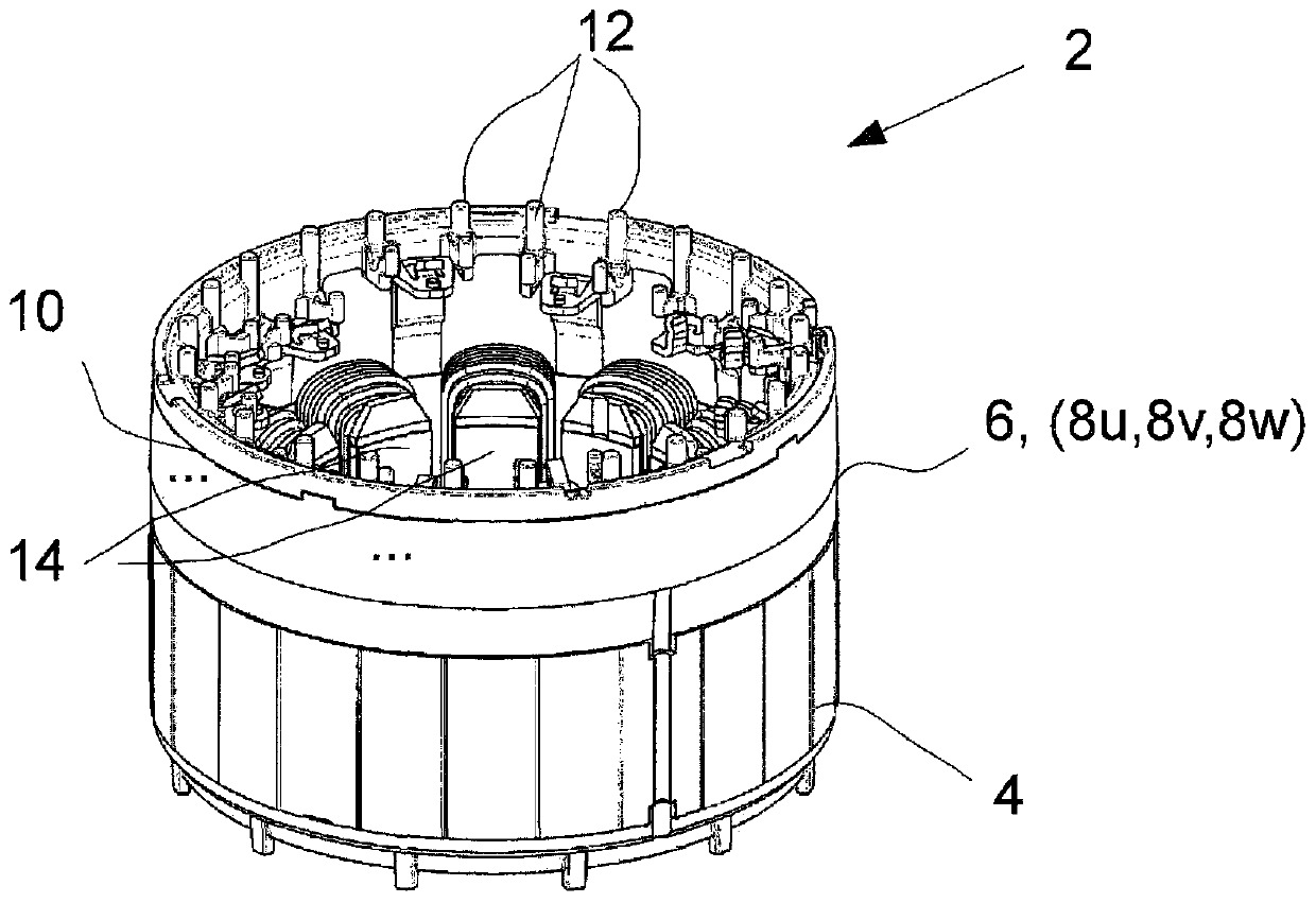 Stator apparatus with wiring end disc for an electric motor, and use of the stator apparatus