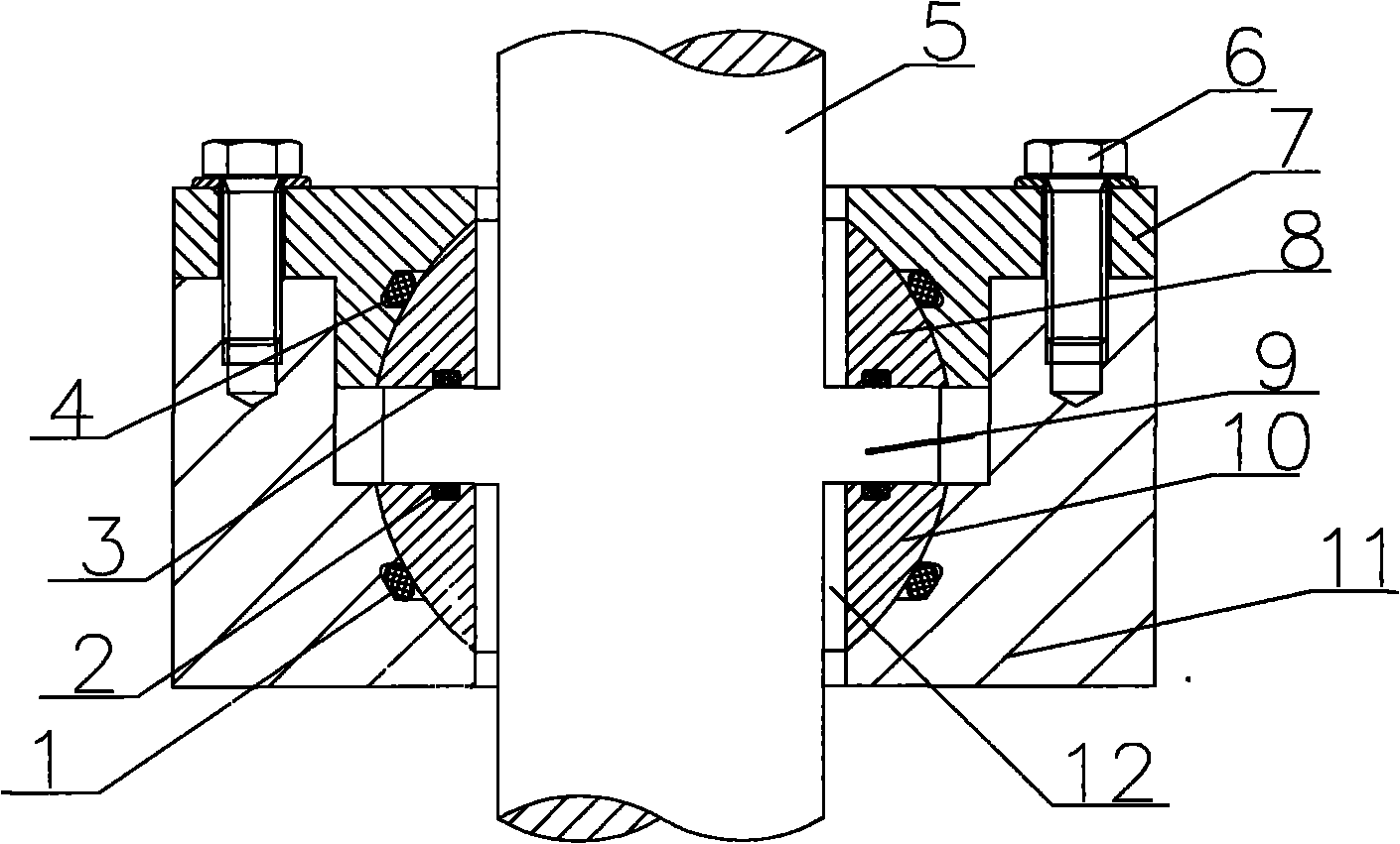 Floating sealing structure of thrust shaft rod