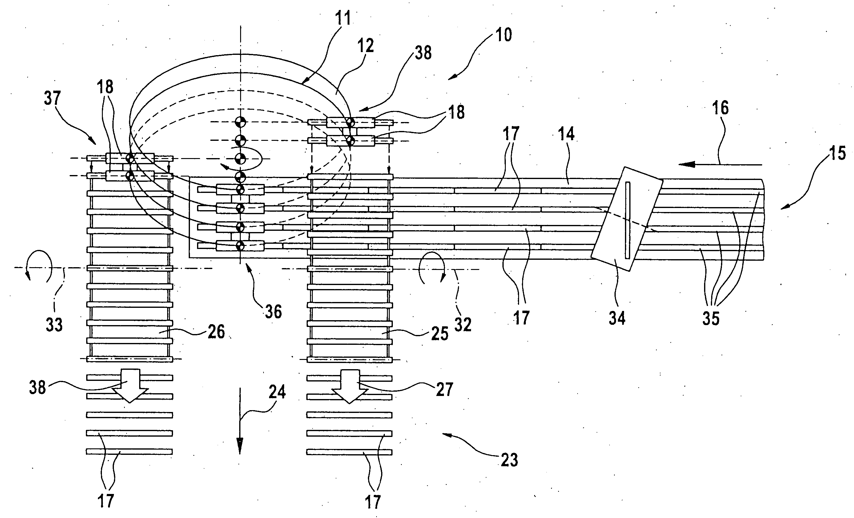 Apparatus and method for the transfer of rod-shaped articles