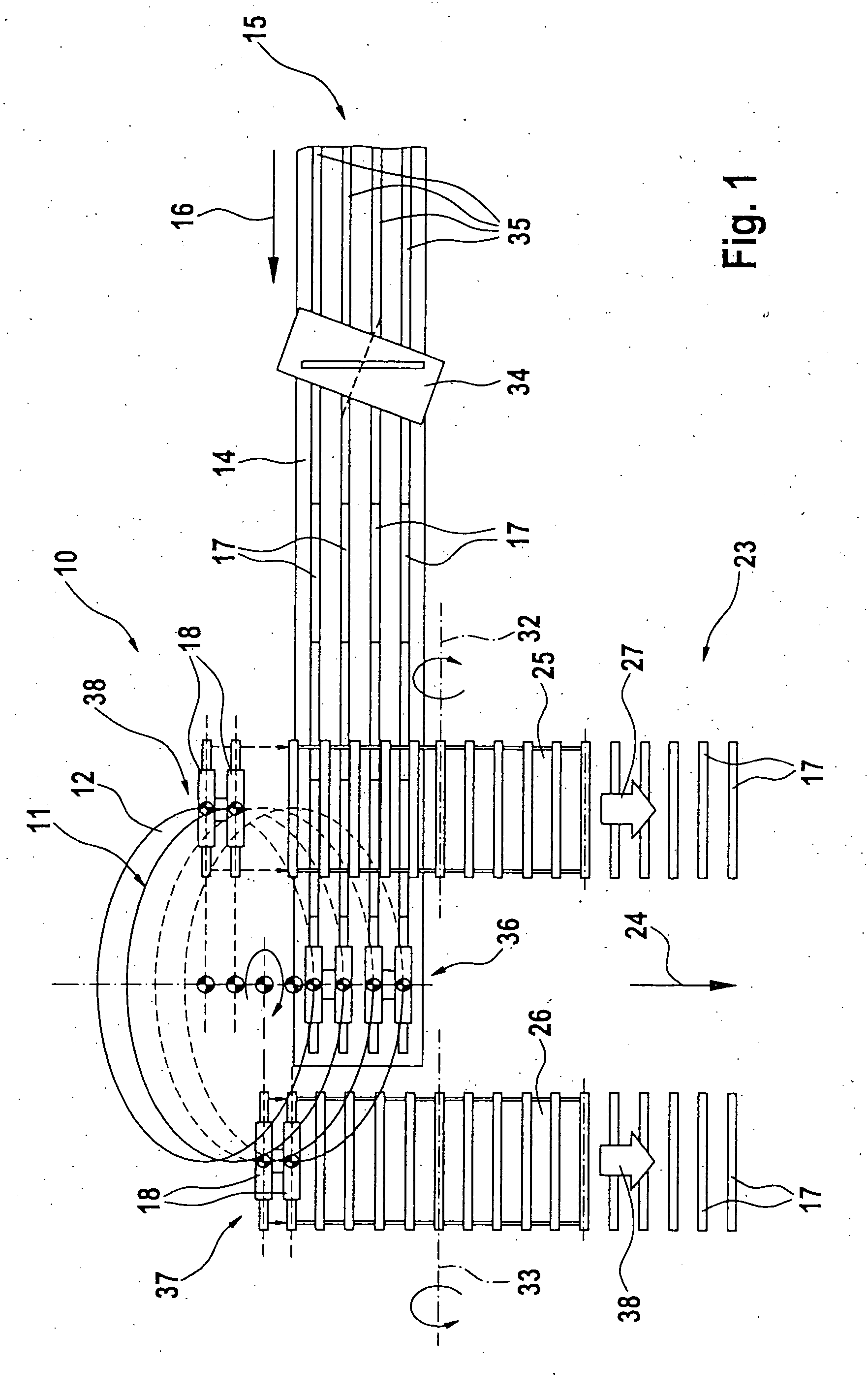 Apparatus and method for the transfer of rod-shaped articles