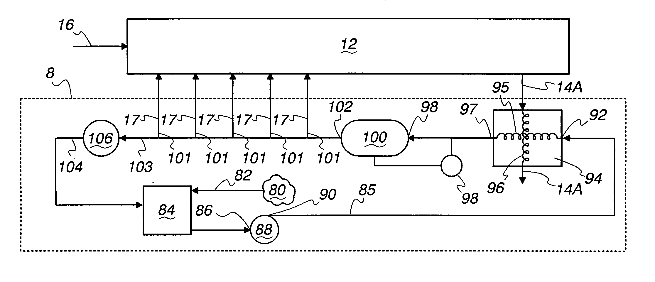 Coolant conditioning system and method for a fuel processing subsystem
