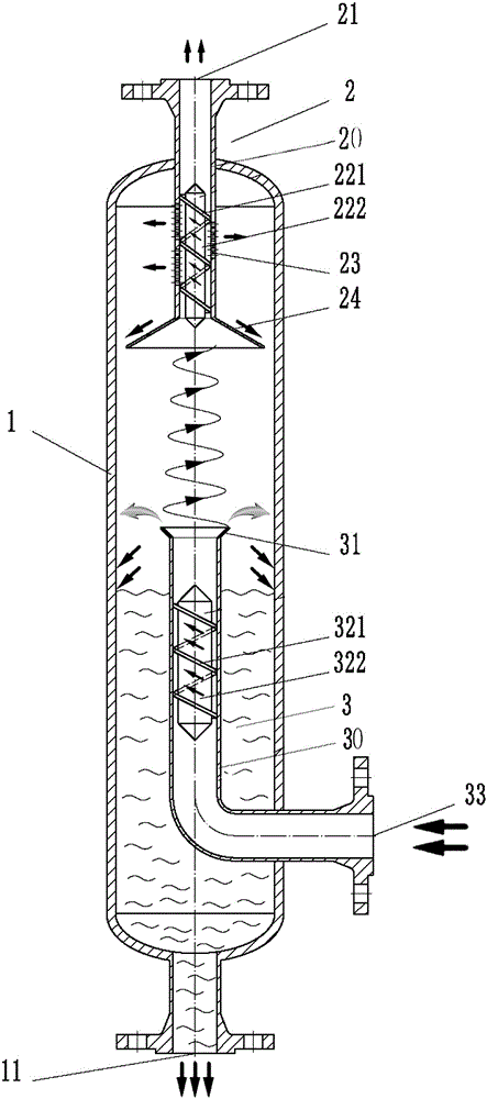 Vortex tubular gas-liquid separator