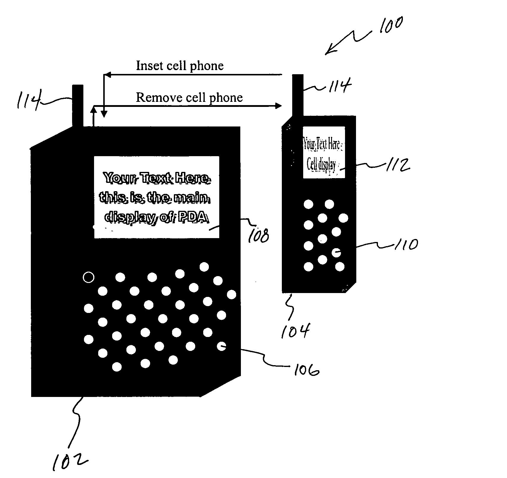 Integrated detachable PDA and cellular phone