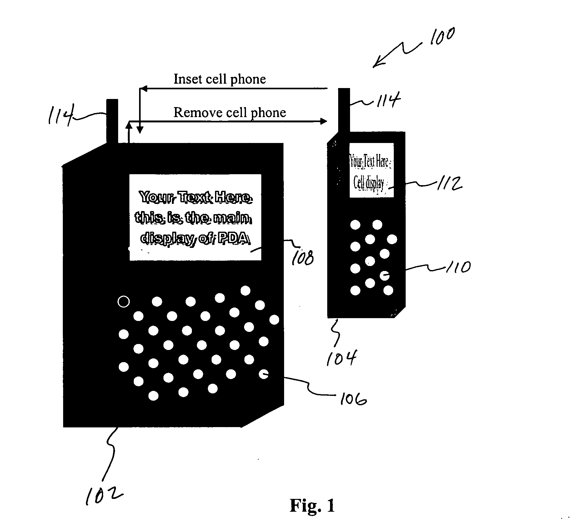 Integrated detachable PDA and cellular phone