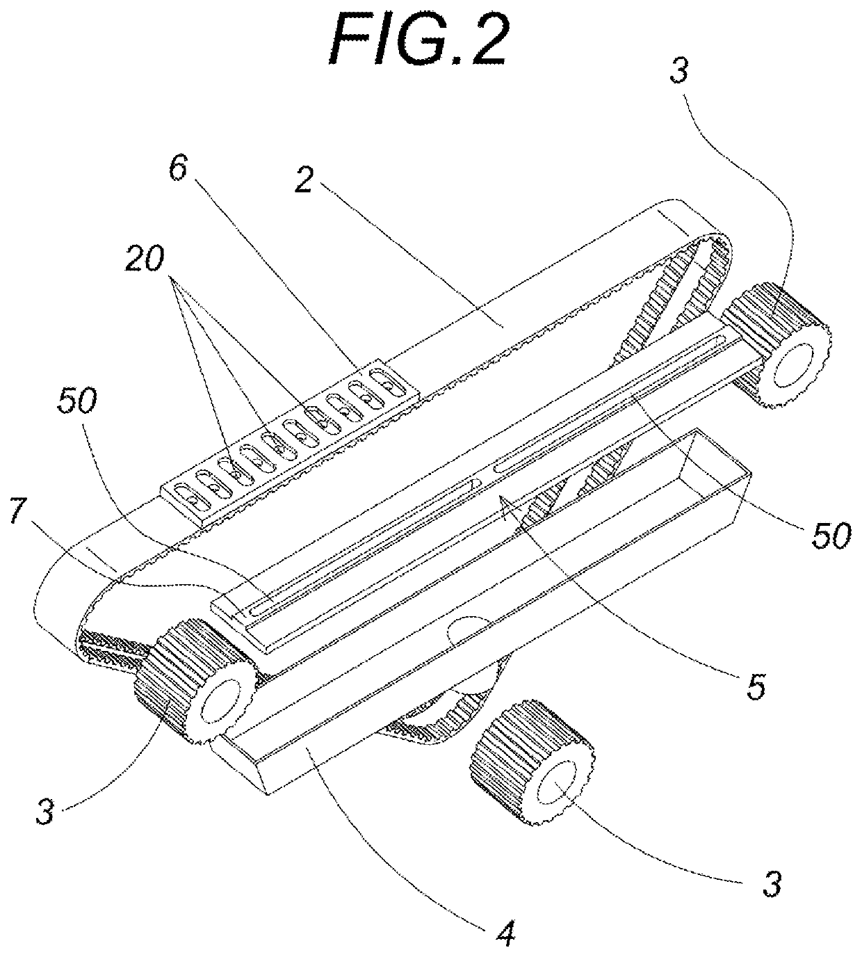 Trolley device for conveying laminar elements and conveyor assembly