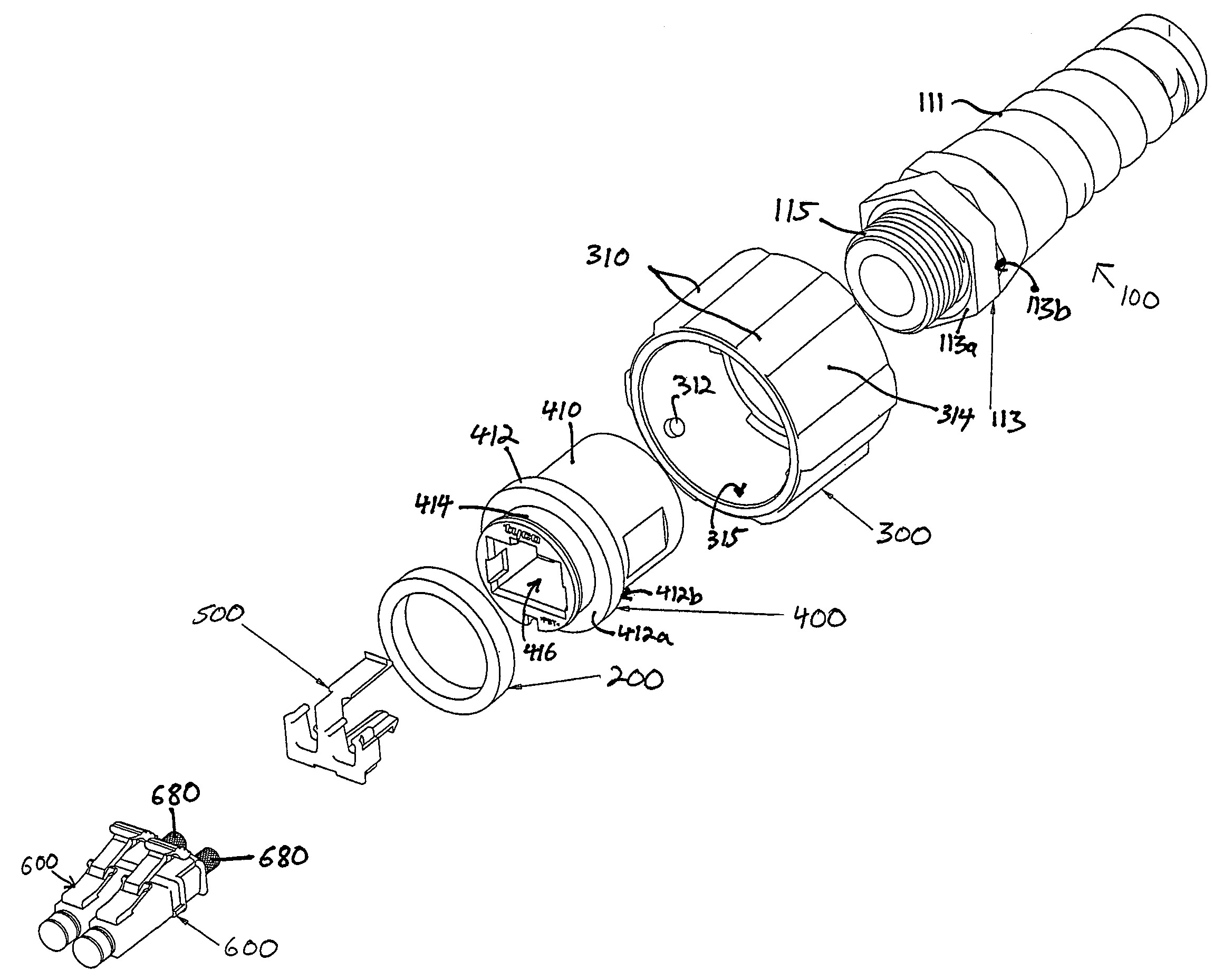 Method and apparatus for sealing fiber optic connectors for industrial applications