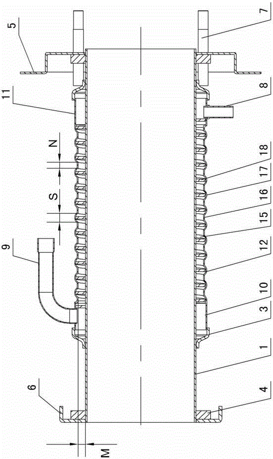 Outer spiral steel cylinder of evaporator for ice cream machine and machining method thereof