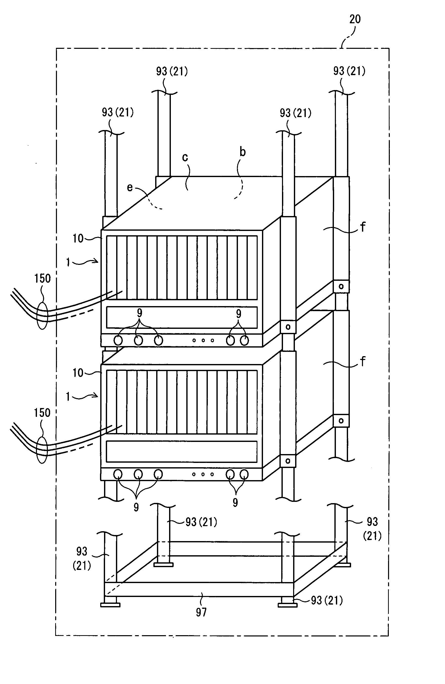 Cable connection interface for rack mount apparatus, and rack mount apparatus