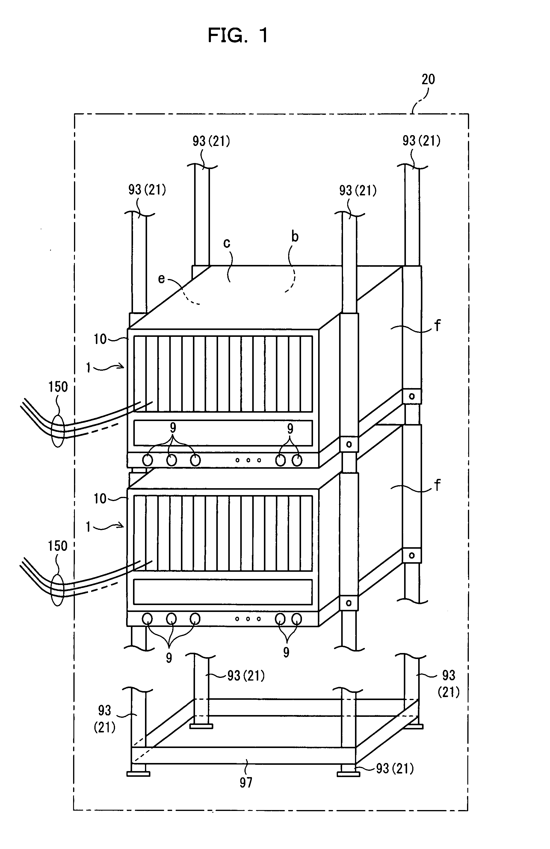 Cable connection interface for rack mount apparatus, and rack mount apparatus