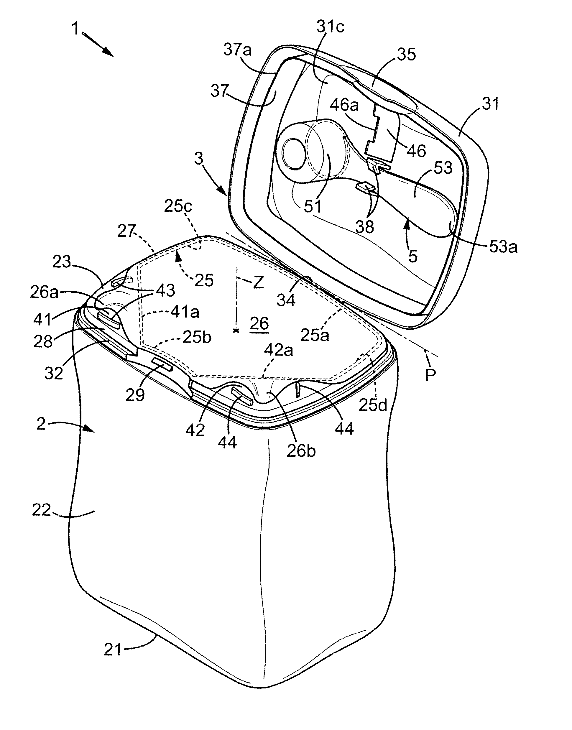 Package for food product taken out with a measuring device