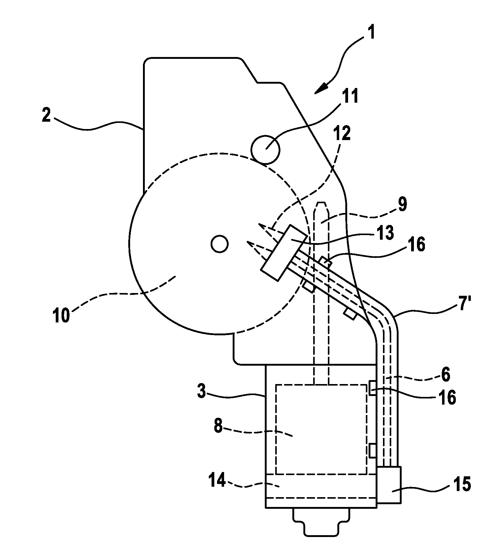 Connection system comprising an external cable guide on wiper motor housings