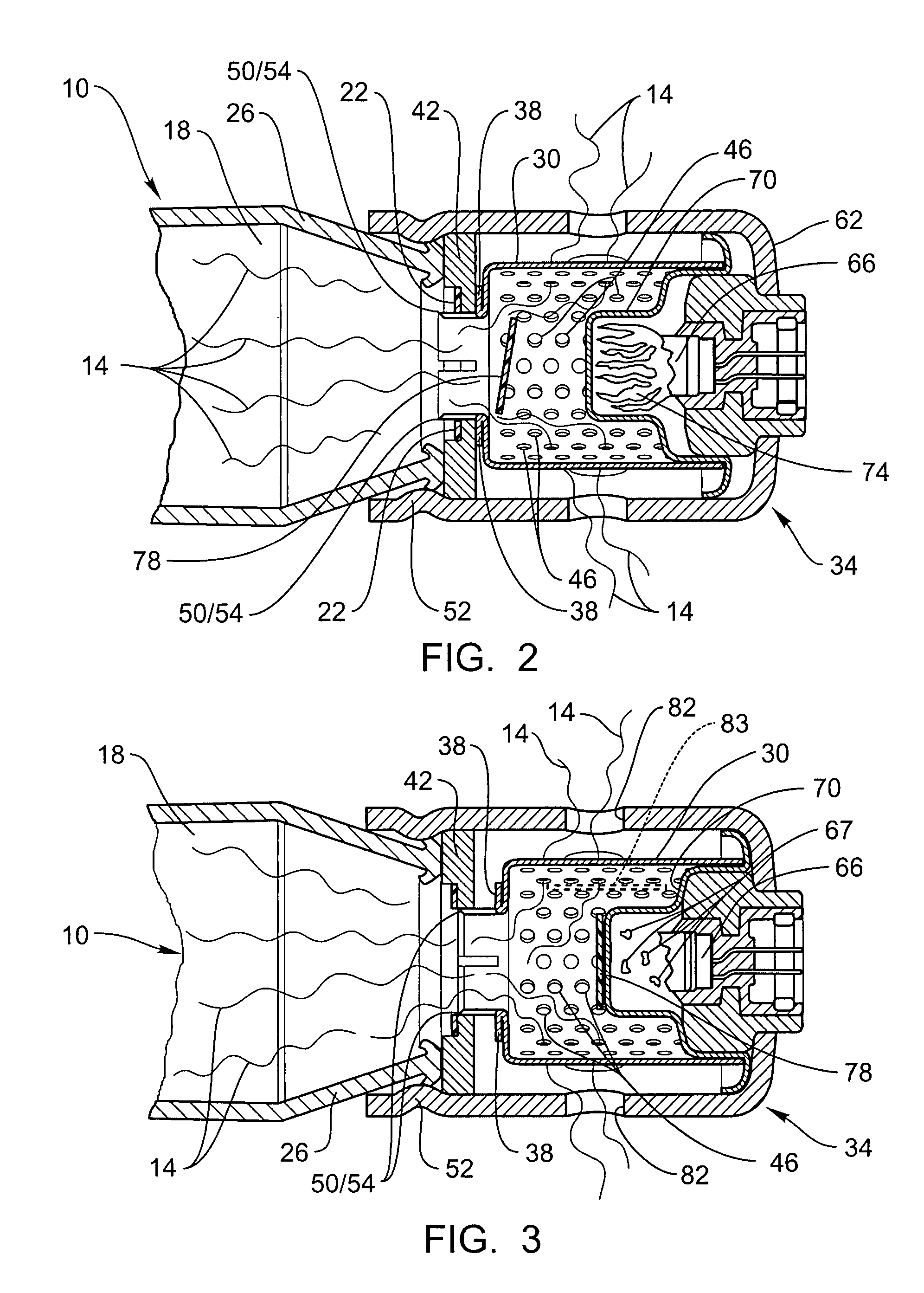 Airbag inflation with sliding baffle