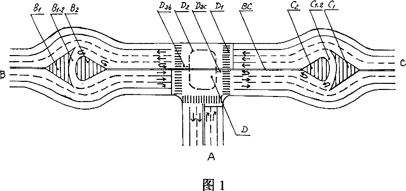 Traffic layout of two dimensional T-intersection