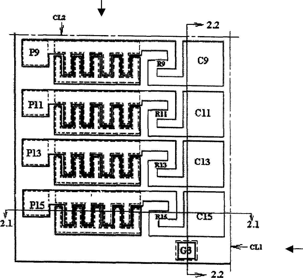 Structure and manufacture of resistance(R) - capacitance(C) - diode(D) network thin-film IC with transverse venting diode