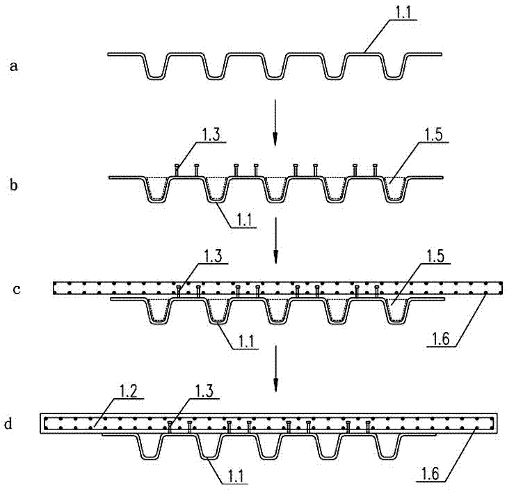 Construction method of total-prefabricated steel-concrete composite structure box girder