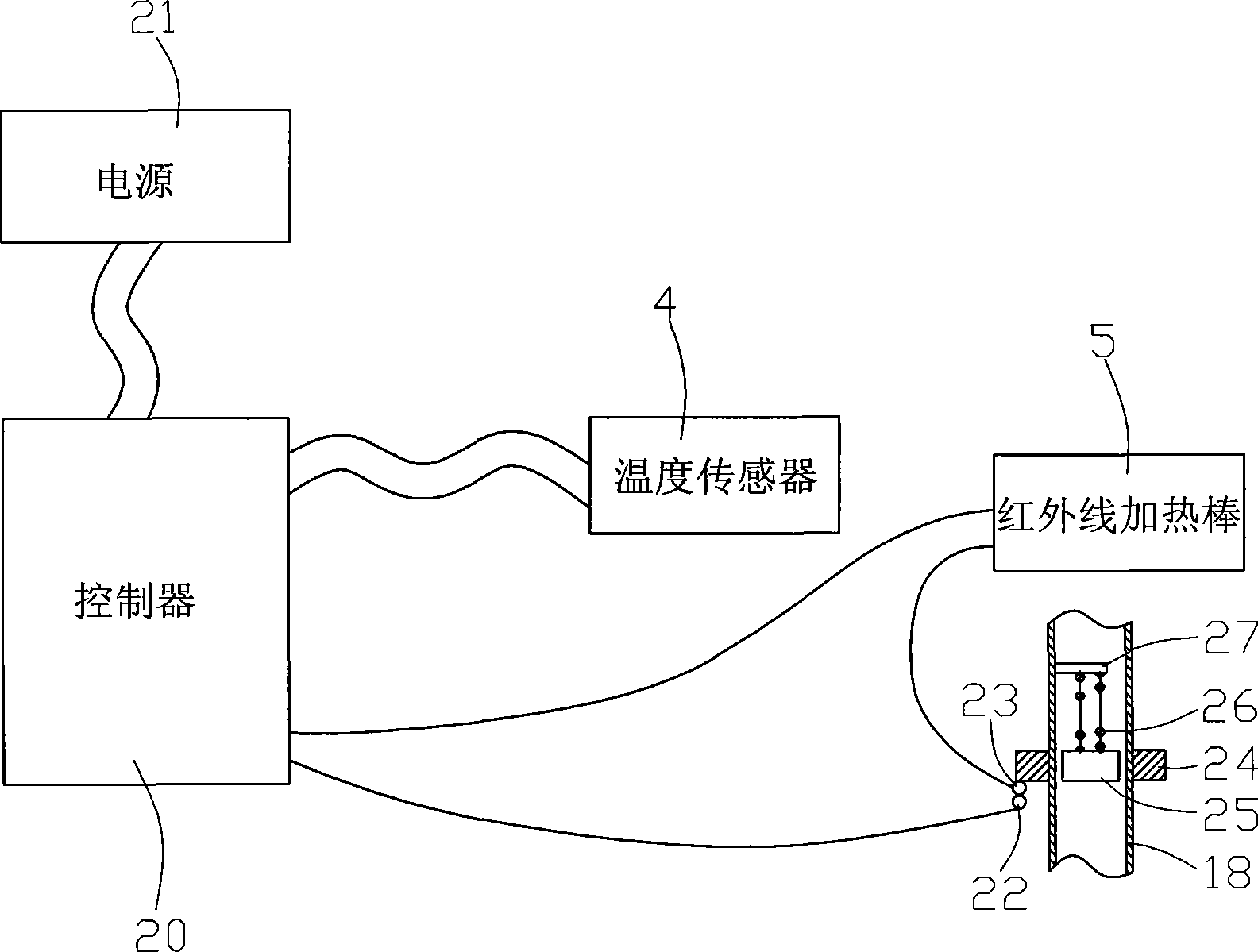 Automatic regulating device for solar water heater