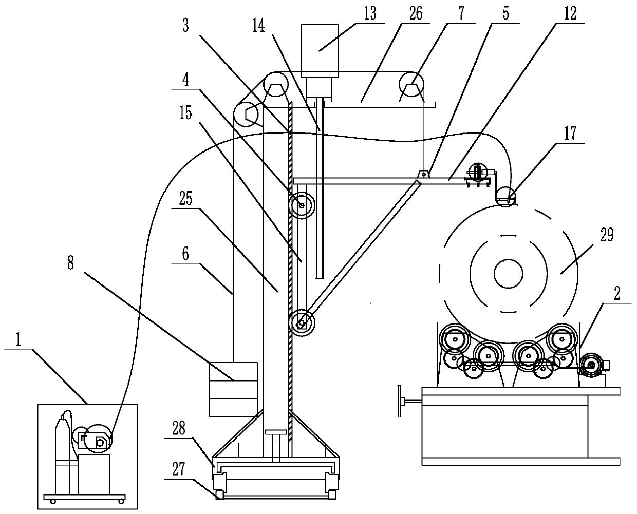 Longitudinal and circumferential seam welding device for large pressure container barrel