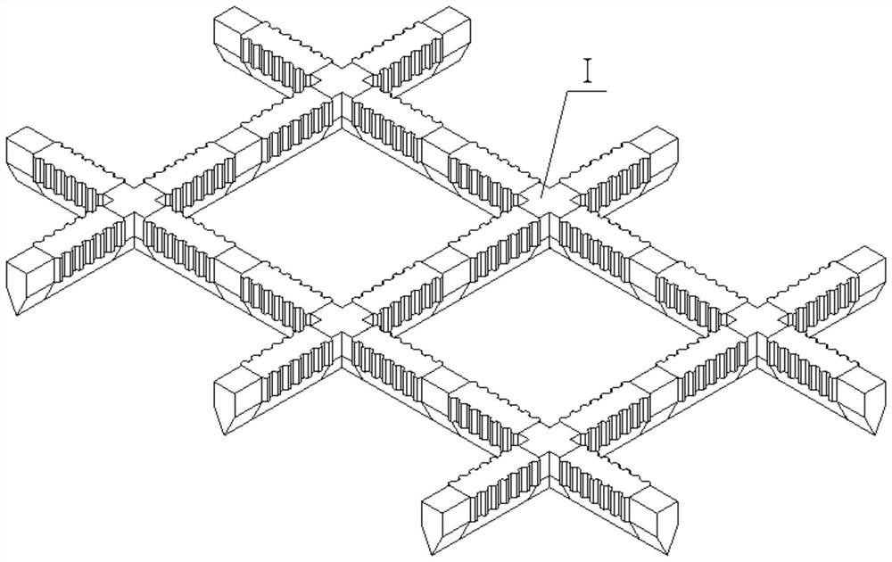 Fabricated sash beam and fabricated rectangular arrangement side slope protection structure