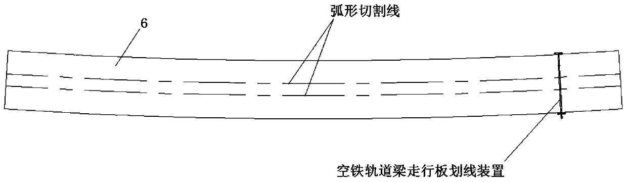 Sky train track beam walking plate lineation device and lineation method thereof
