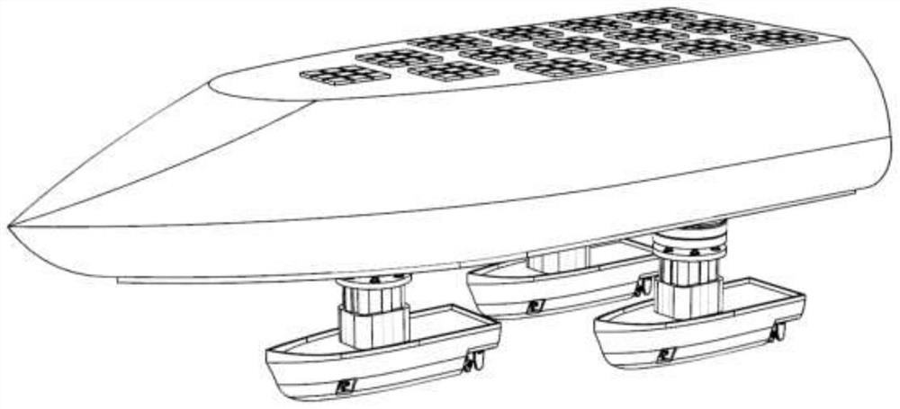 Unmanned transport ship with wave compensation function