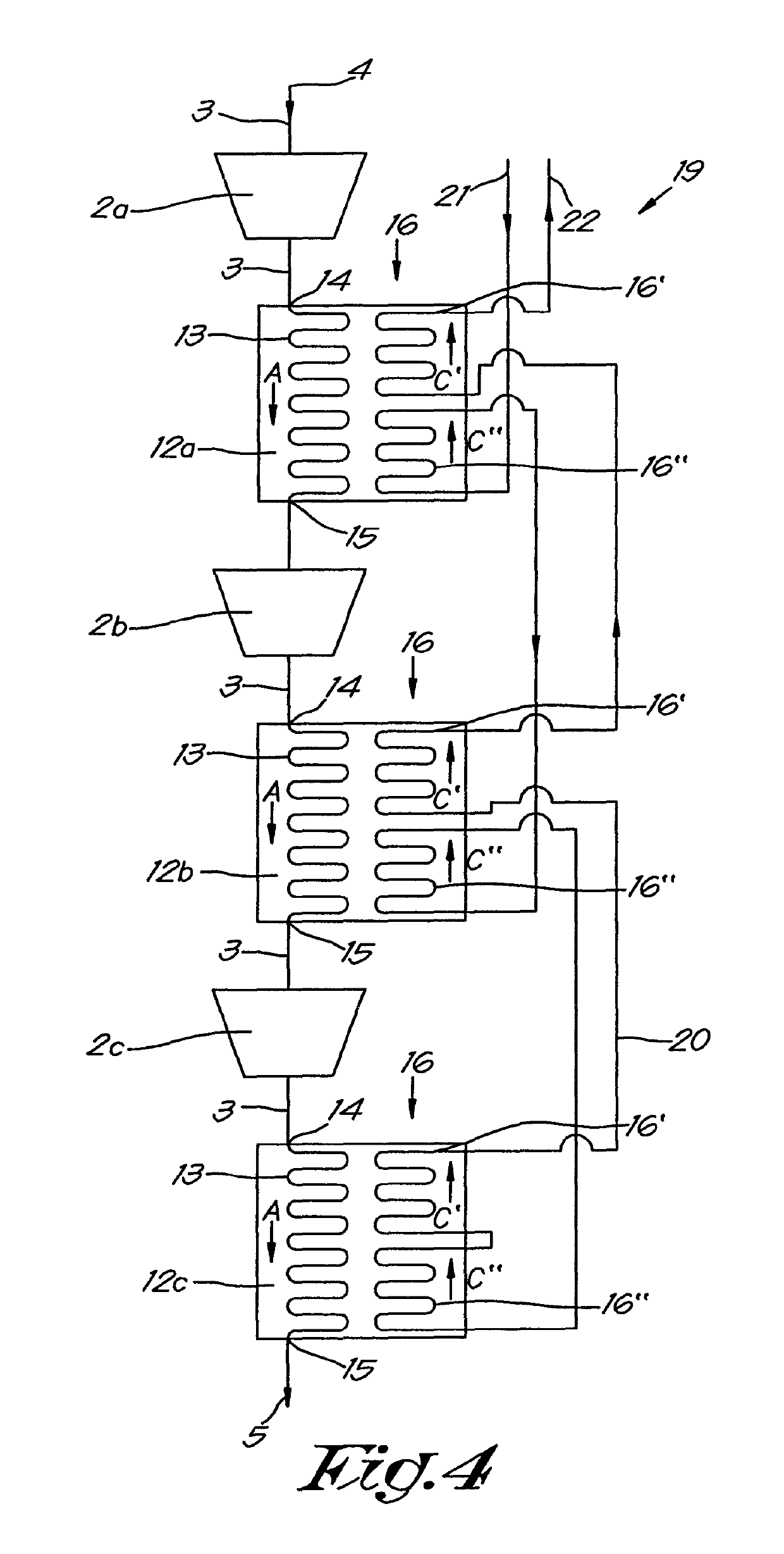 Compressor device and a cooler thereby used