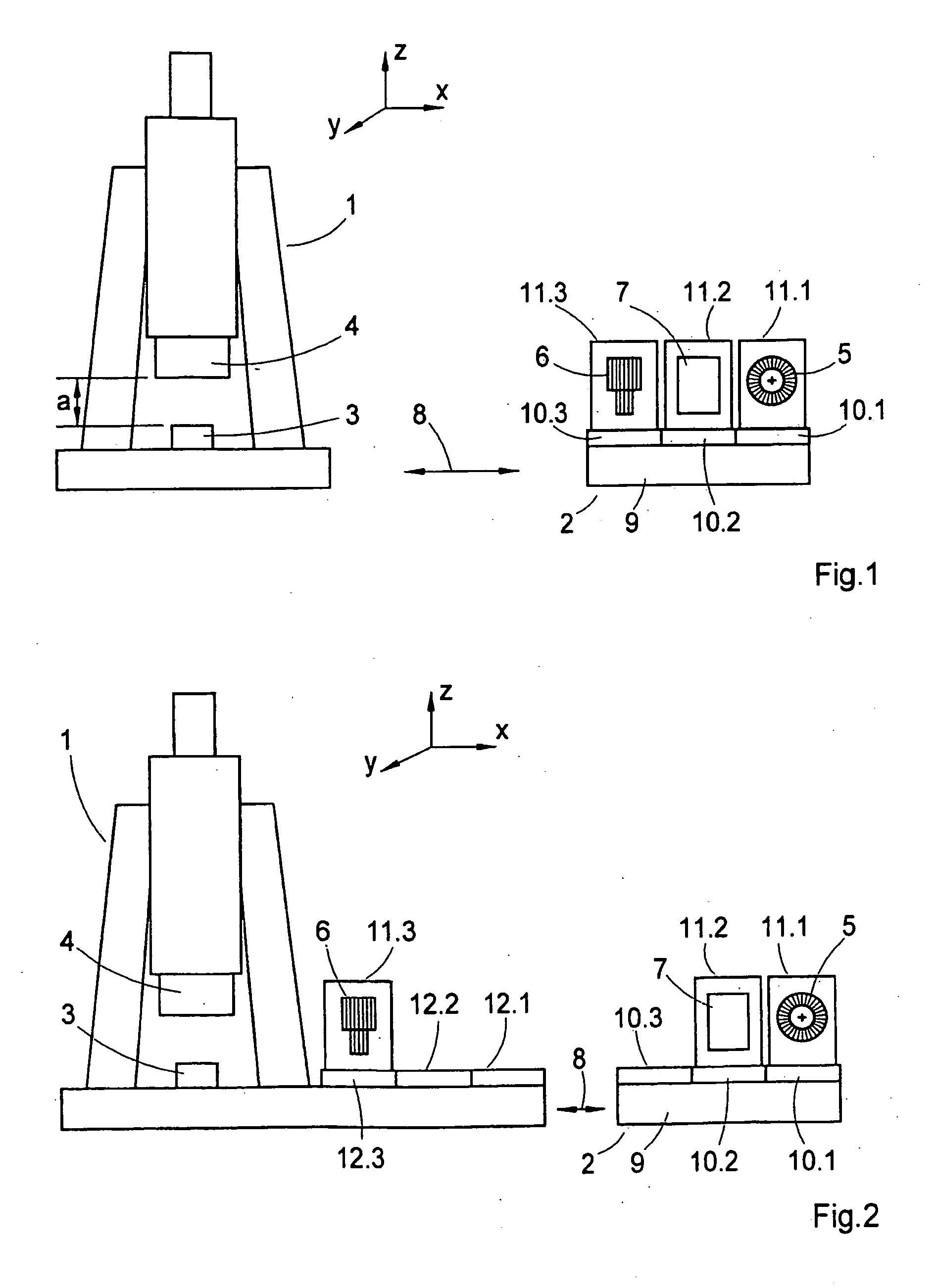 Operating unit for optical imaging devices