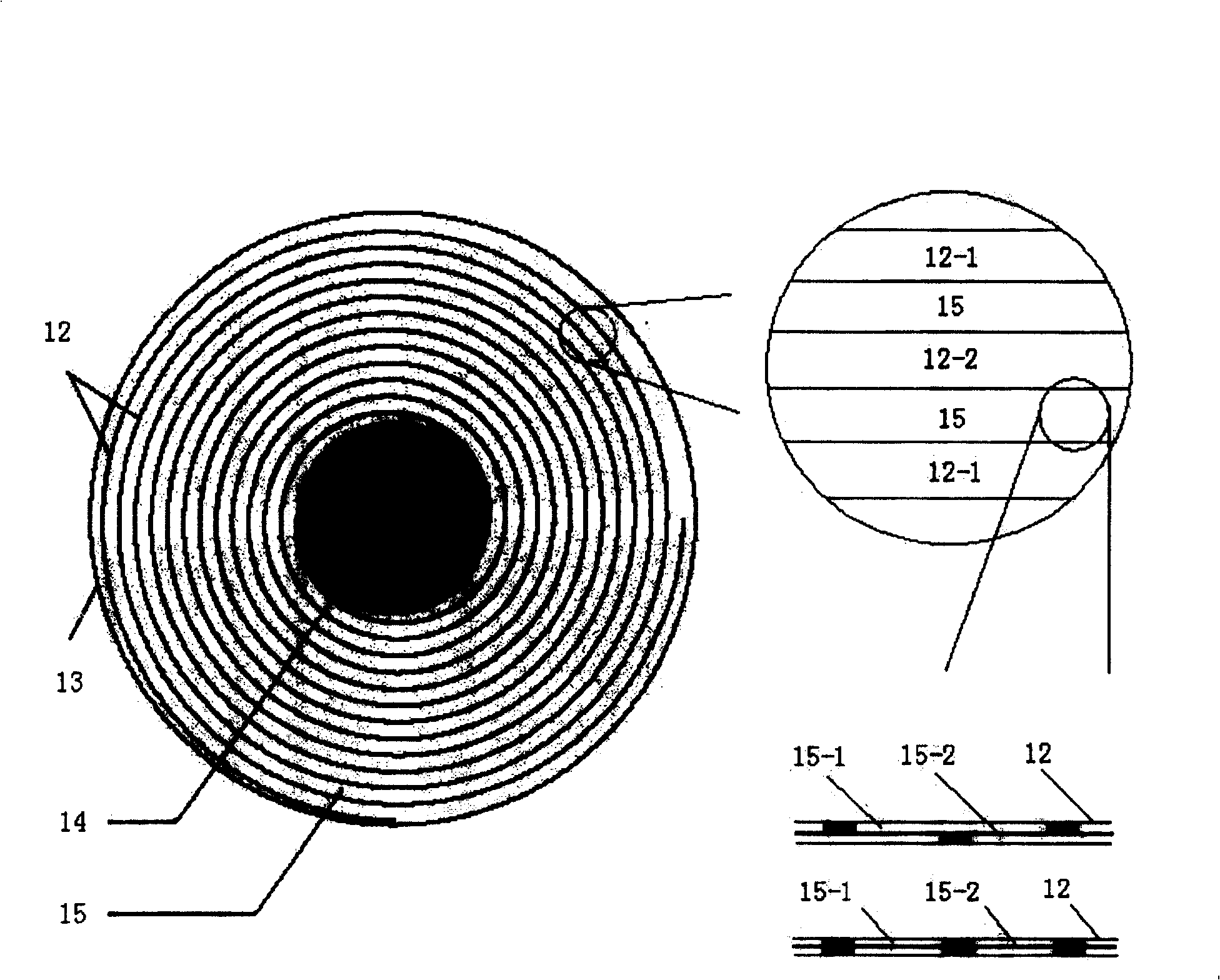 Positive-negative integral current lead structure with screw section and its manufacturing method