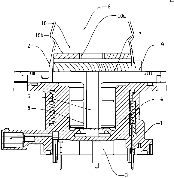 Direct flow electronic water pump of automobile