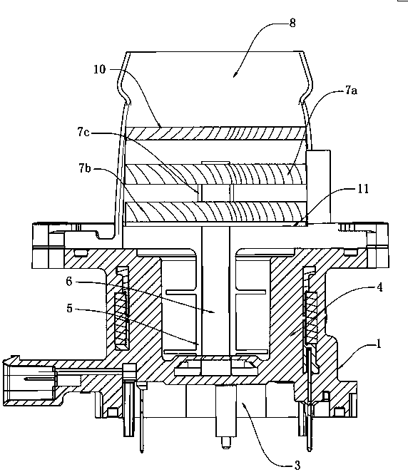 Direct flow electronic water pump of automobile