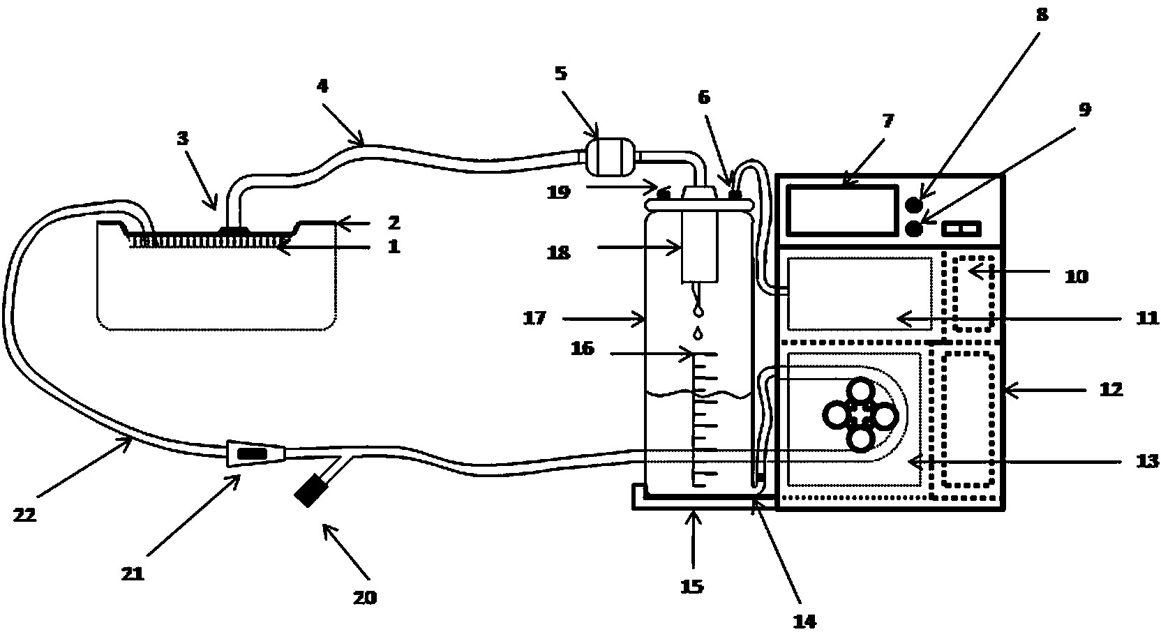 Portable wound surface protection and treatment system having sealed negative-pressure drainage function and washing function