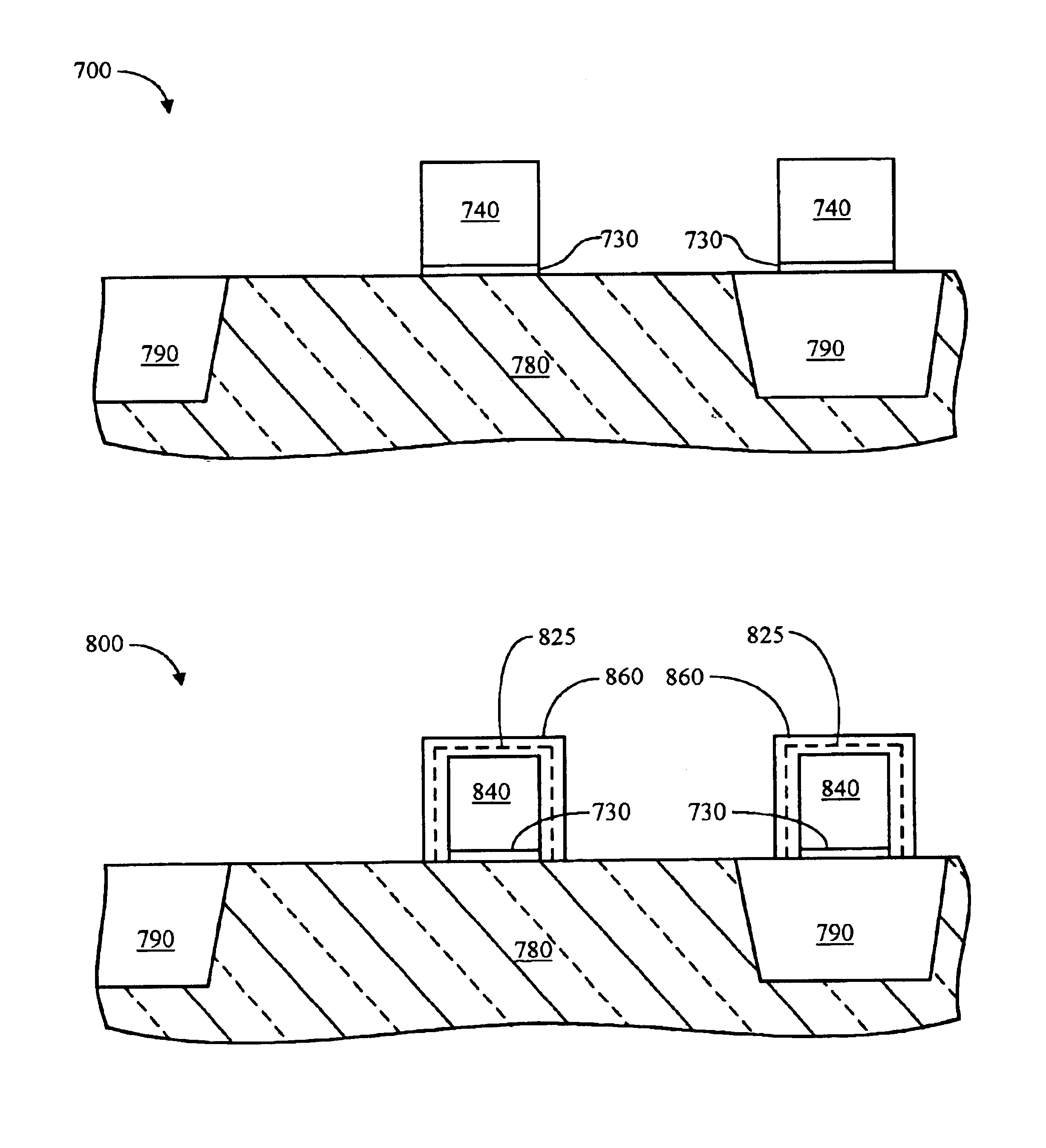 Method for selective trimming of gate structures and apparatus formed thereby