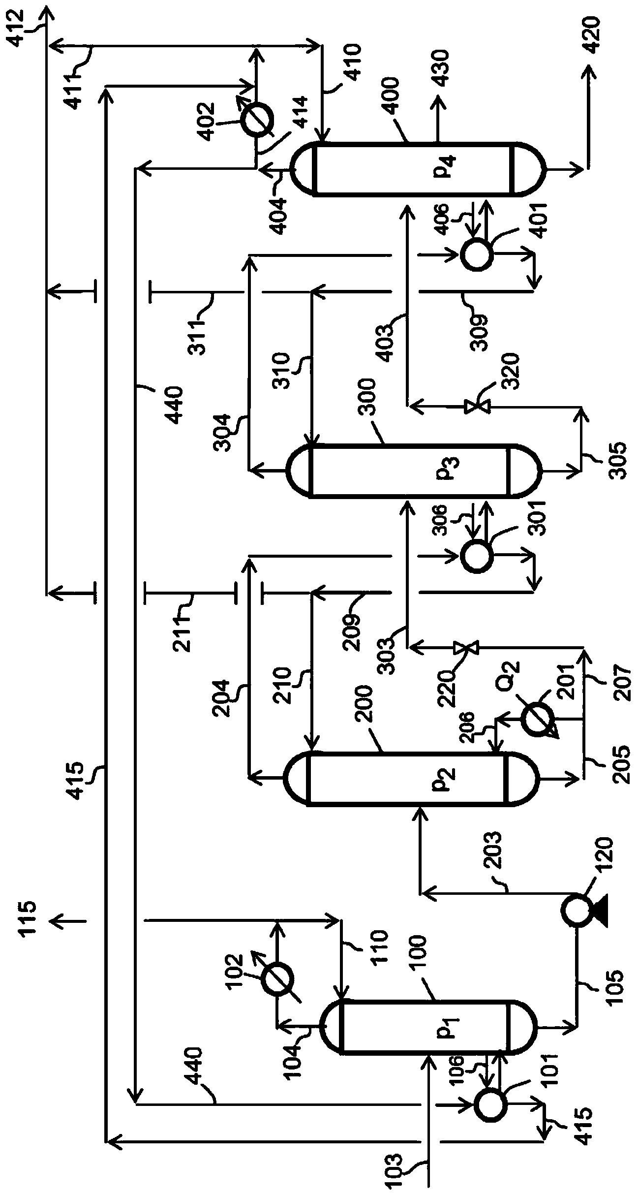 Process and plant for distillation of methanol with heat recuperation