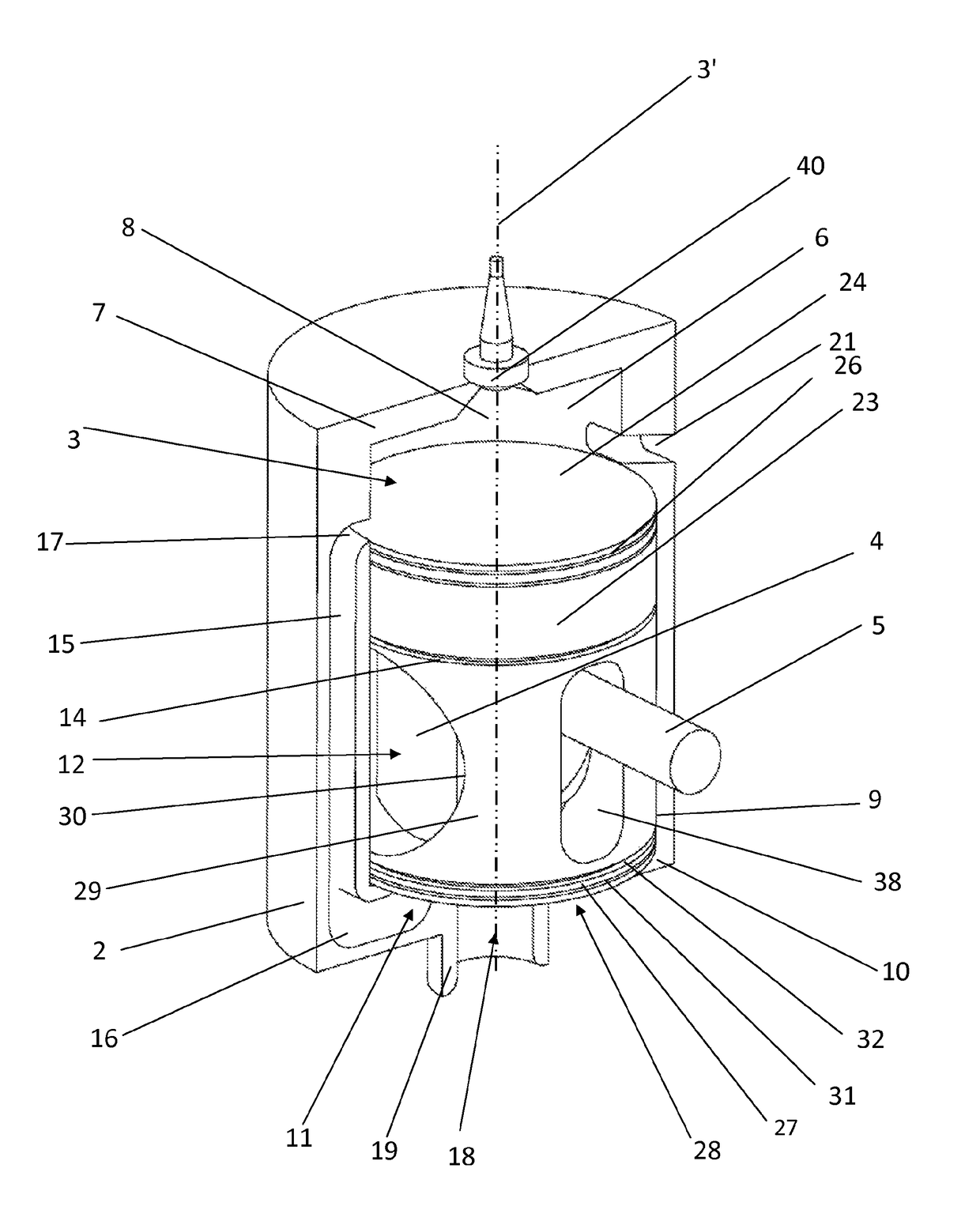 Piston arrangement and internal combustion engine