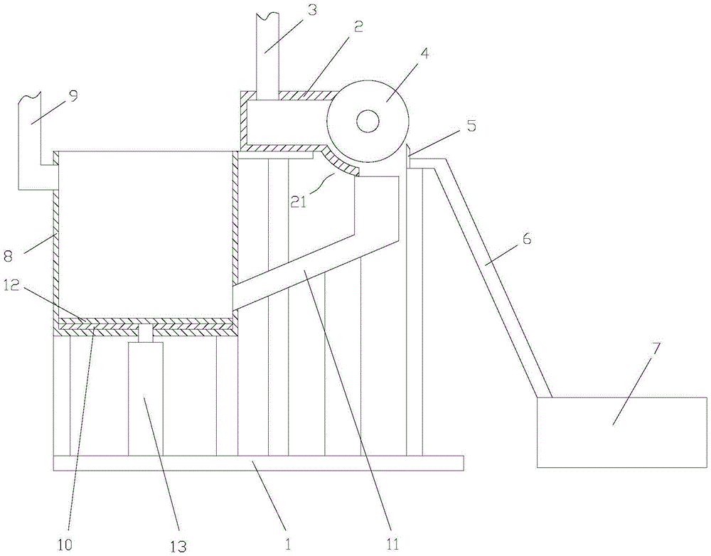 Combined type separation device for scrap iron in grinding fluid