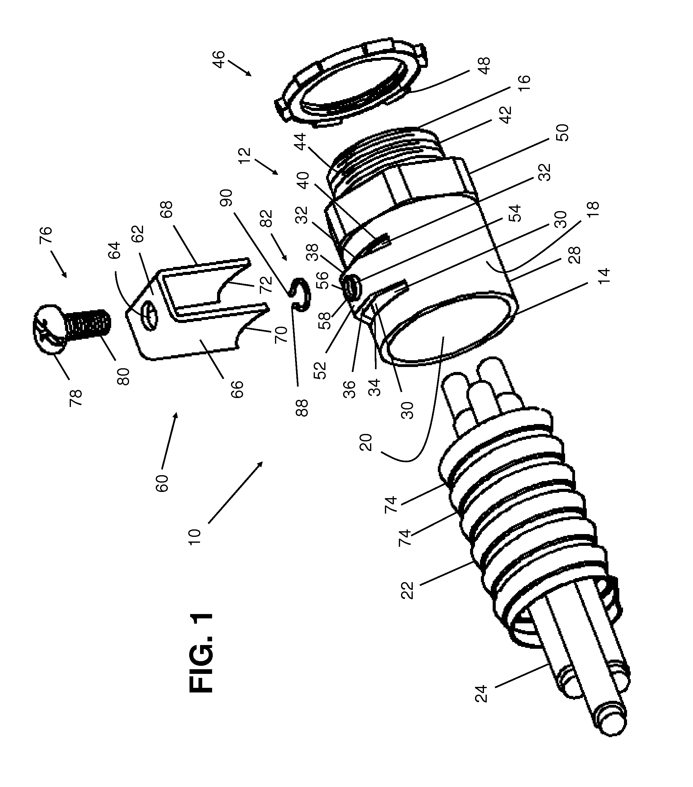 Electrical conduit connector with two-point engagement