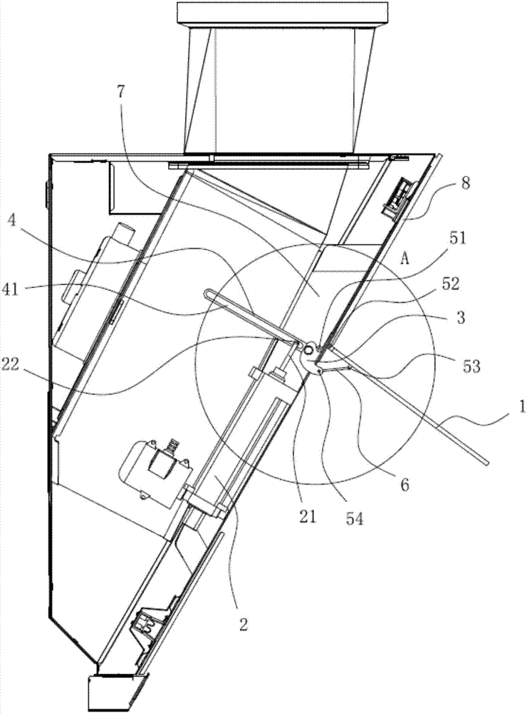 Extractor hood panel opening and closing structure and extractor hood