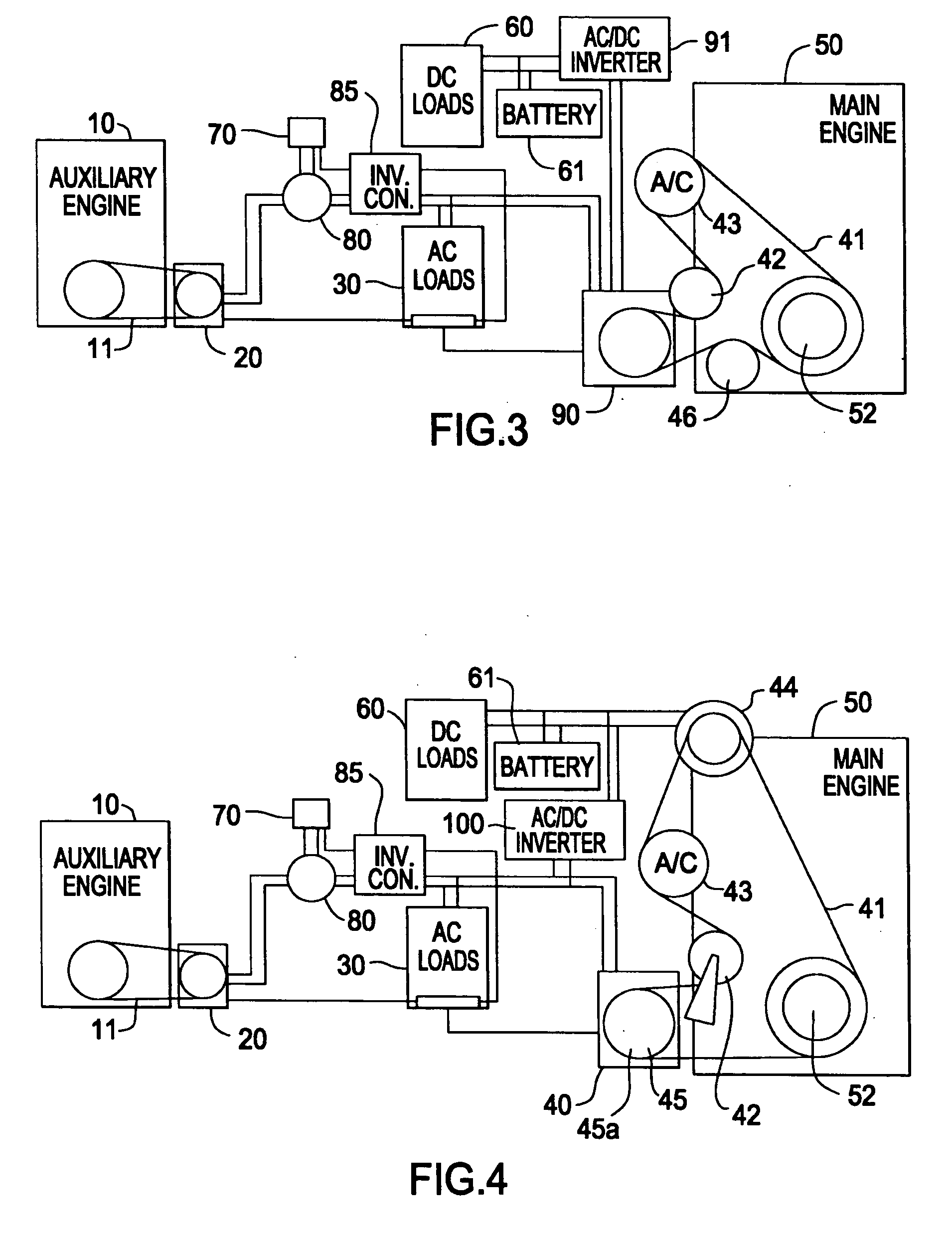 Auxiliary power system for a motor vehicle